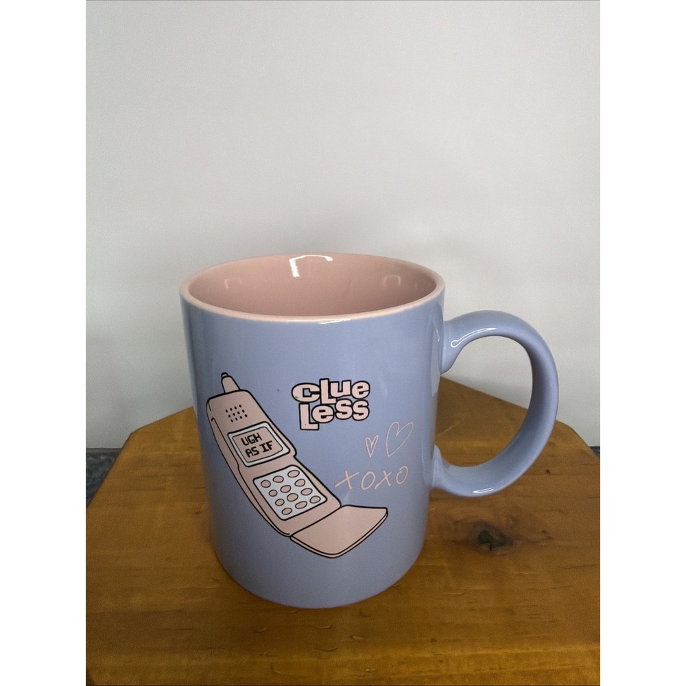 Clueless Movie Mug Pink Inside Blue Outside Cell Phone "Ugh As‎ If" XOXO